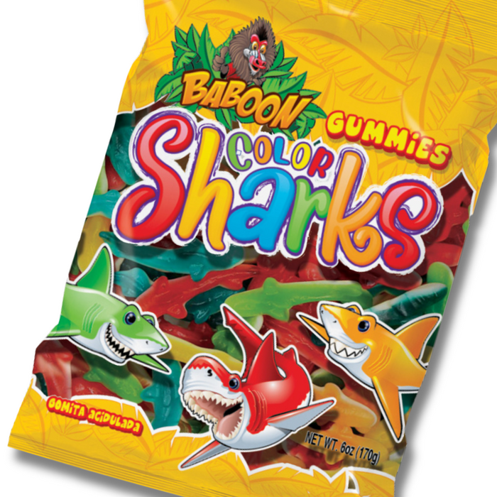 Baboon Colored Sharks Gummies