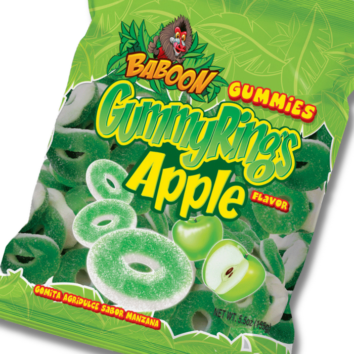 Baboon Gummy Rings Apple | Pack of 6