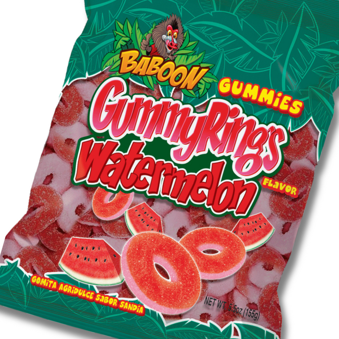 Baboon Gummy Rings Watermelon | Pack of 6