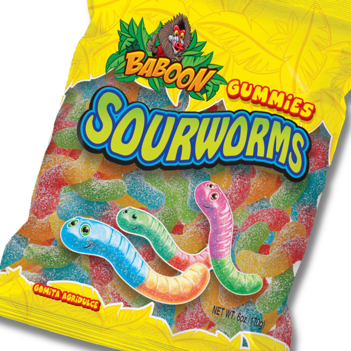 Baboon Sour Worms | Pack of 6