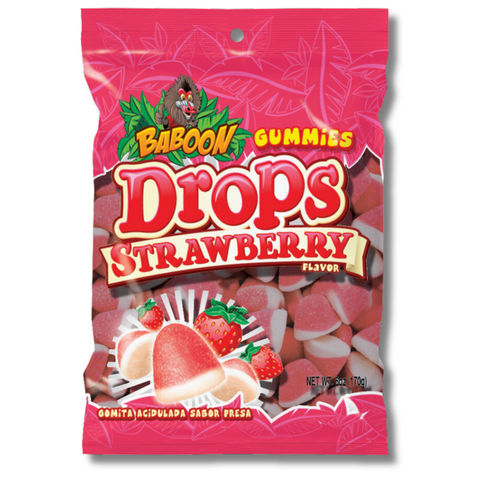 Baboon Strawberry Drops Gummies | Pack of 6