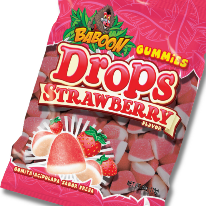 Baboon Strawberry Drops Gummies | Pack of 6
